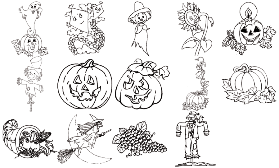 Malvorlagen Herbst und Halloween